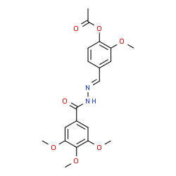ChemSpider 2D Image | 2-Methoxy-4-{(E)-[(3,4,5-trimethoxybenzoyl)hydrazono]methyl}phenyl acetate | C20H22N2O7