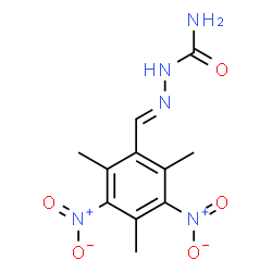 ChemSpider 2D Image | (2E)-2-(2,4,6-Trimethyl-3,5-dinitrobenzylidene)hydrazinecarboxamide | C11H13N5O5
