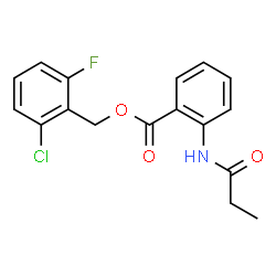 ChemSpider 2D Image | 2-Chloro-6-fluorobenzyl 2-(propionylamino)benzoate | C17H15ClFNO3