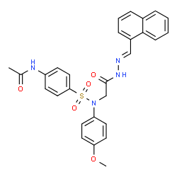 ChemSpider 2D Image | N-{4-[(4-Methoxyphenyl){2-[(2E)-2-(1-naphthylmethylene)hydrazino]-2-oxoethyl}sulfamoyl]phenyl}acetamide | C28H26N4O5S