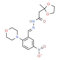 ChemSpider 2D Image | 2-(2-Methyl-1,3-dioxolan-2-yl)-N'-{(E)-[2-(4-morpholinyl)-5-nitrophenyl]methylene}acetohydrazide | C17H22N4O6