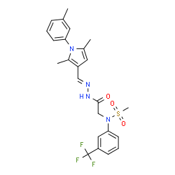 ChemSpider 2D Image | N-{2-[(2E)-2-{[2,5-Dimethyl-1-(3-methylphenyl)-1H-pyrrol-3-yl]methylene}hydrazino]-2-oxoethyl}-N-[3-(trifluoromethyl)phenyl]methanesulfonamide | C24H25F3N4O3S