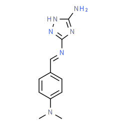 ChemSpider 2D Image | 3-{(E)-[4-(Dimethylamino)benzylidene]amino}-1H-1,2,4-triazol-5-amine | C11H14N6