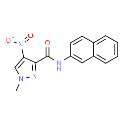 ChemSpider 2D Image | 1-Methyl-N-(2-naphthyl)-4-nitro-1H-pyrazole-3-carboxamide | C15H12N4O3