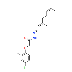 ChemSpider 2D Image | 2-(4-Chloro-2-methylphenoxy)-N'-[(1E,2E)-3,7-dimethyl-2,6-octadien-1-ylidene]acetohydrazide | C19H25ClN2O2