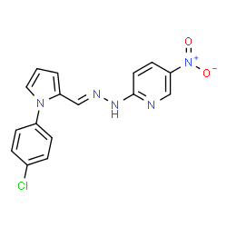 ChemSpider 2D Image | 2-[(2E)-2-{[1-(4-Chlorophenyl)-1H-pyrrol-2-yl]methylene}hydrazino]-5-nitropyridine | C16H12ClN5O2