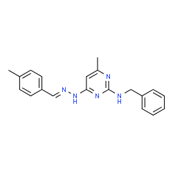 ChemSpider 2D Image | N-Benzyl-4-methyl-6-[(2E)-2-(4-methylbenzylidene)hydrazino]-2-pyrimidinamine | C20H21N5