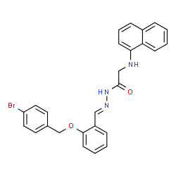 ChemSpider 2D Image | N'-[(E)-{2-[(4-Bromobenzyl)oxy]phenyl}methylene]-2-(1-naphthylamino)acetohydrazide | C26H22BrN3O2