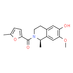ChemSpider 2D Image | [(1R)-6-Hydroxy-7-methoxy-1-methyl-3,4-dihydro-2(1H)-isoquinolinyl](5-methyl-2-furyl)methanone | C17H19NO4