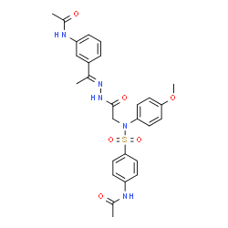 ChemSpider 2D Image | N-{4-[(2-{(2E)-2-[1-(3-Acetamidophenyl)ethylidene]hydrazino}-2-oxoethyl)(4-methoxyphenyl)sulfamoyl]phenyl}acetamide | C27H29N5O6S