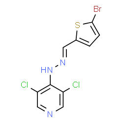 ChemSpider 2D Image | 4-{(2E)-2-[(5-Bromo-2-thienyl)methylene]hydrazino}-3,5-dichloropyridine | C10H6BrCl2N3S