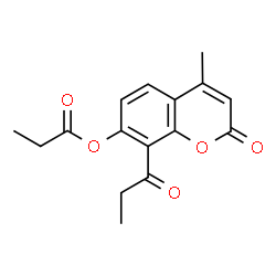 ChemSpider 2D Image | 4-Methyl-2-oxo-8-propionyl-2H-chromen-7-yl propionate | C16H16O5
