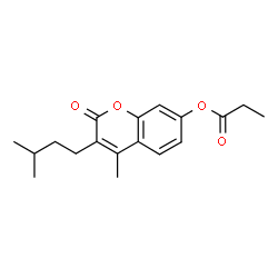 ChemSpider 2D Image | 4-Methyl-3-(3-methylbutyl)-2-oxo-2H-chromen-7-yl propionate | C18H22O4