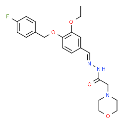 ChemSpider 2D Image | N'-[(E)-{3-Ethoxy-4-[(4-fluorobenzyl)oxy]phenyl}methylene]-2-(4-morpholinyl)acetohydrazide | C22H26FN3O4