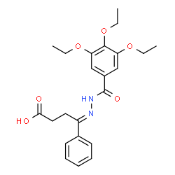 ChemSpider 2D Image | (4E)-4-Phenyl-4-[(3,4,5-triethoxybenzoyl)hydrazono]butanoic acid | C23H28N2O6