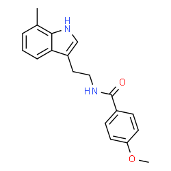 ChemSpider 2D Image | 4-Methoxy-N-[2-(7-methyl-1H-indol-3-yl)ethyl]benzamide | C19H20N2O2