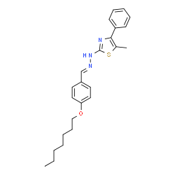 ChemSpider 2D Image | 2-{(2E)-2-[4-(Heptyloxy)benzylidene]hydrazino}-5-methyl-4-phenyl-1,3-thiazole | C24H29N3OS