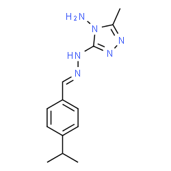 ChemSpider 2D Image | 3-[(2E)-2-(4-Isopropylbenzylidene)hydrazino]-5-methyl-4H-1,2,4-triazol-4-amine | C13H18N6