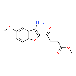 ChemSpider 2D Image | Methyl 4-(3-amino-5-methoxy-1-benzofuran-2-yl)-4-oxobutanoate | C14H15NO5