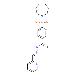 ChemSpider 2D Image | 4-(1-Azepanylsulfonyl)-N'-[(E)-2-pyridinylmethylene]benzohydrazide | C19H22N4O3S