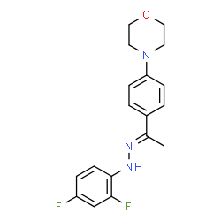 ChemSpider 2D Image | 4-{4-[(1E)-N-(2,4-Difluorophenyl)ethanehydrazonoyl]phenyl}morpholine | C18H19F2N3O