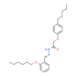 ChemSpider 2D Image | N'-{(E)-[2-(Hexyloxy)phenyl]methylene}-2-(4-pentylphenoxy)acetohydrazide | C26H36N2O3