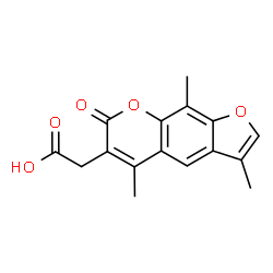 ChemSpider 2D Image | (3,5,9-Trimethyl-7-oxo-7H-furo[3,2-g]chromen-6-yl)acetic acid | C16H14O5