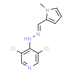 ChemSpider 2D Image | 3,5-Dichloro-4-{(2E)-2-[(1-methyl-1H-pyrrol-2-yl)methylene]hydrazino}pyridine | C11H10Cl2N4