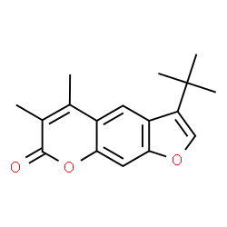 ChemSpider 2D Image | 5,6-Dimethyl-3-(2-methyl-2-propanyl)-7H-furo[3,2-g]chromen-7-one | C17H18O3