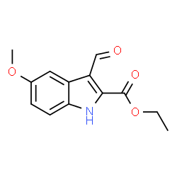 ChemSpider 2D Image | Ethyl 3-formyl-5-methoxy-1H-indole-2-carboxylate | C13H13NO4