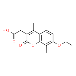 ChemSpider 2D Image | (7-Ethoxy-4,8-dimethyl-2-oxo-2H-chromen-3-yl)acetic acid | C15H16O5