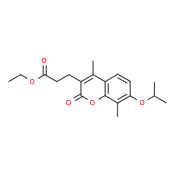 ChemSpider 2D Image | Ethyl 3-(7-isopropoxy-4,8-dimethyl-2-oxo-2H-chromen-3-yl)propanoate | C19H24O5