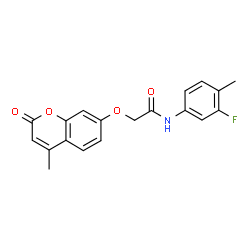 ChemSpider 2D Image | N-(3-Fluoro-4-methylphenyl)-2-[(4-methyl-2-oxo-2H-chromen-7-yl)oxy]acetamide | C19H16FNO4