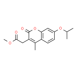 ChemSpider 2D Image | Methyl (7-isopropoxy-4-methyl-2-oxo-2H-chromen-3-yl)acetate | C16H18O5