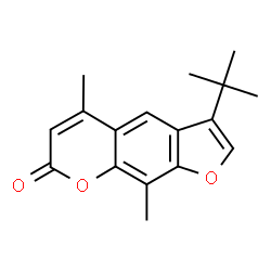 ChemSpider 2D Image | 5,9-Dimethyl-3-(2-methyl-2-propanyl)-7H-furo[3,2-g]chromen-7-one | C17H18O3