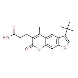 ChemSpider 2D Image | 3-(3-(tert-Butyl)-5,9-dimethyl-7-oxo-7H-furo[3,2-g]chromen-6-yl)propanoic acid | C20H22O5