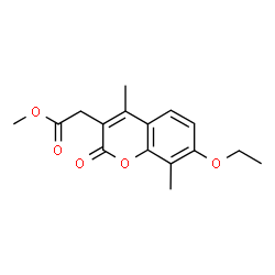 ChemSpider 2D Image | Methyl (7-ethoxy-4,8-dimethyl-2-oxo-2H-chromen-3-yl)acetate | C16H18O5
