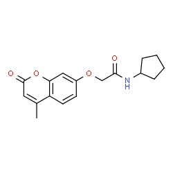 ChemSpider 2D Image | N-Cyclopentyl-2-[(4-methyl-2-oxo-2H-chromen-7-yl)oxy]acetamide | C17H19NO4