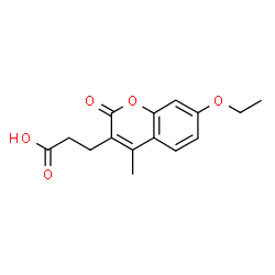 ChemSpider 2D Image | 3-(7-Ethoxy-4-methyl-2-oxo-2H-chromen-3-yl)propanoic acid | C15H16O5