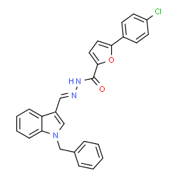ChemSpider 2D Image | N'-[(E)-(1-Benzyl-1H-indol-3-yl)methylene]-5-(4-chlorophenyl)-2-furohydrazide | C27H20ClN3O2