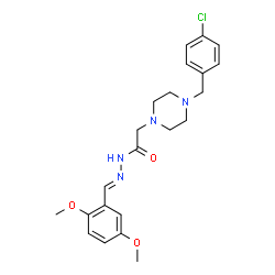ChemSpider 2D Image | 2-[4-(4-Chlorobenzyl)-1-piperazinyl]-N'-[(E)-(2,5-dimethoxyphenyl)methylene]acetohydrazide | C22H27ClN4O3