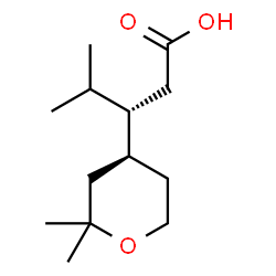 ChemSpider 2D Image | (3S)-3-[(4S)-2,2-Dimethyltetrahydro-2H-pyran-4-yl]-4-methylpentanoic acid | C13H24O3