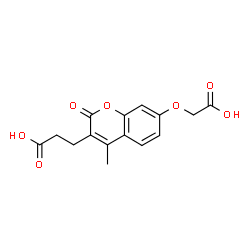 ChemSpider 2D Image | 3-[7-(Carboxymethoxy)-4-methyl-2-oxo-2H-chromen-3-yl]propanoic acid | C15H14O7