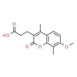 ChemSpider 2D Image | 3-(7-Methoxy-4,8-dimethyl-2-oxo-2H-chromen-3-yl)propanoic acid | C15H16O5