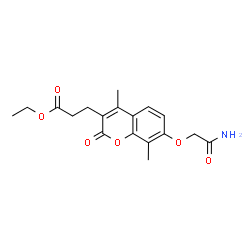 ChemSpider 2D Image | Ethyl 3-[7-(2-amino-2-oxoethoxy)-4,8-dimethyl-2-oxo-2H-chromen-3-yl]propanoate | C18H21NO6
