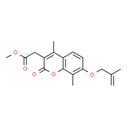 ChemSpider 2D Image | Methyl {4,8-dimethyl-7-[(2-methyl-2-propen-1-yl)oxy]-2-oxo-2H-chromen-3-yl}acetate | C18H20O5