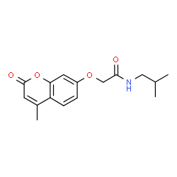 ChemSpider 2D Image | N-Isobutyl-2-[(4-methyl-2-oxo-2H-chromen-7-yl)oxy]acetamide | C16H19NO4