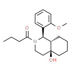 ChemSpider 2D Image | 1-[(1R,4aS,8aS)-4a-Hydroxy-1-(2-methoxyphenyl)octahydro-2(1H)-isoquinolinyl]-1-butanone | C20H29NO3