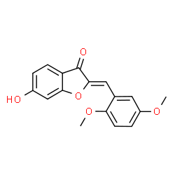 ChemSpider 2D Image | (2Z)-2-(2,5-Dimethoxybenzylidene)-6-hydroxy-1-benzofuran-3(2H)-one | C17H14O5