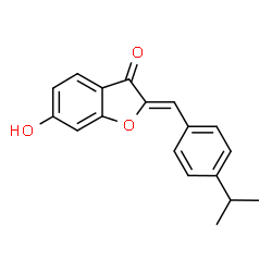 ChemSpider 2D Image | (2Z)-6-Hydroxy-2-(4-isopropylbenzylidene)-1-benzofuran-3(2H)-one | C18H16O3